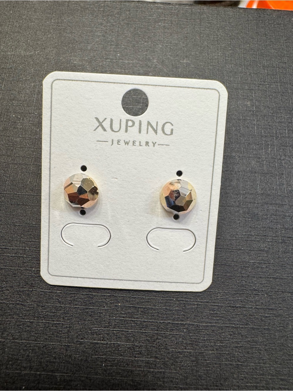 Rose Gold Faceted Stud Earrings
